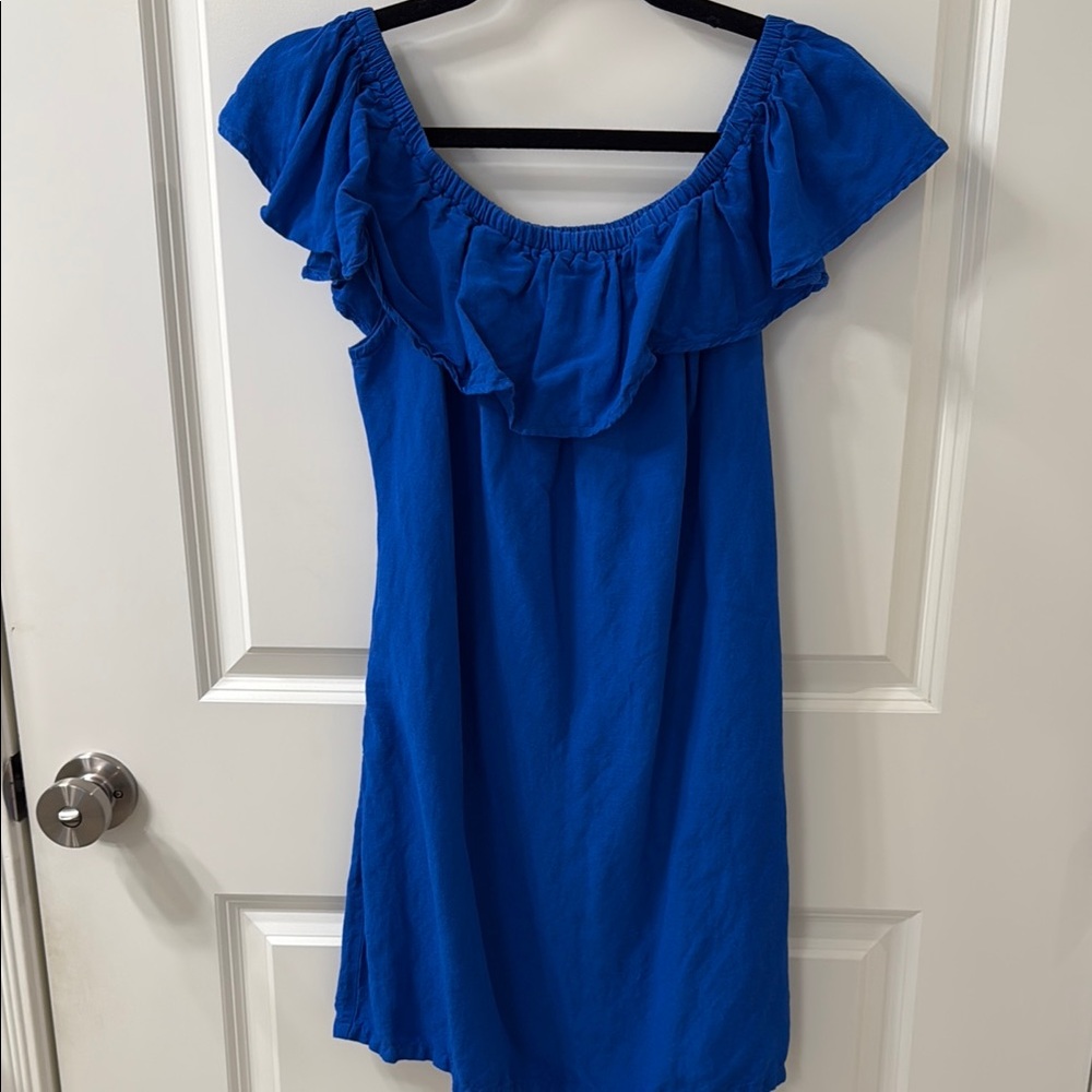 Tommy Bahama Blue Ruffled Mini Sundress